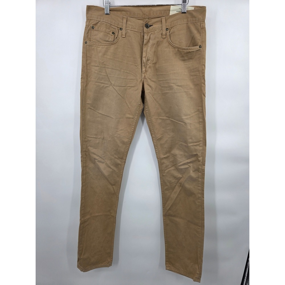 Rag & Bone Fit‎ 2 Slim Leg Pants Mens 32X34 Khaki Tan Cotton Chino - Picture 2 of 8